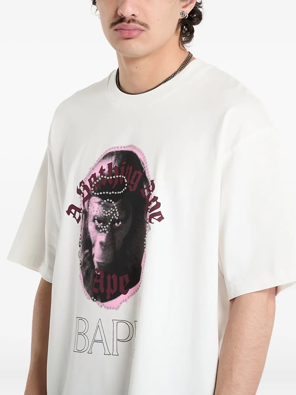A BATHING APE® rhinestone-embellished ape head-print T-shirt